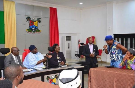 Photos: Governor Ambode meets with over 50 entertainers in Lagos today